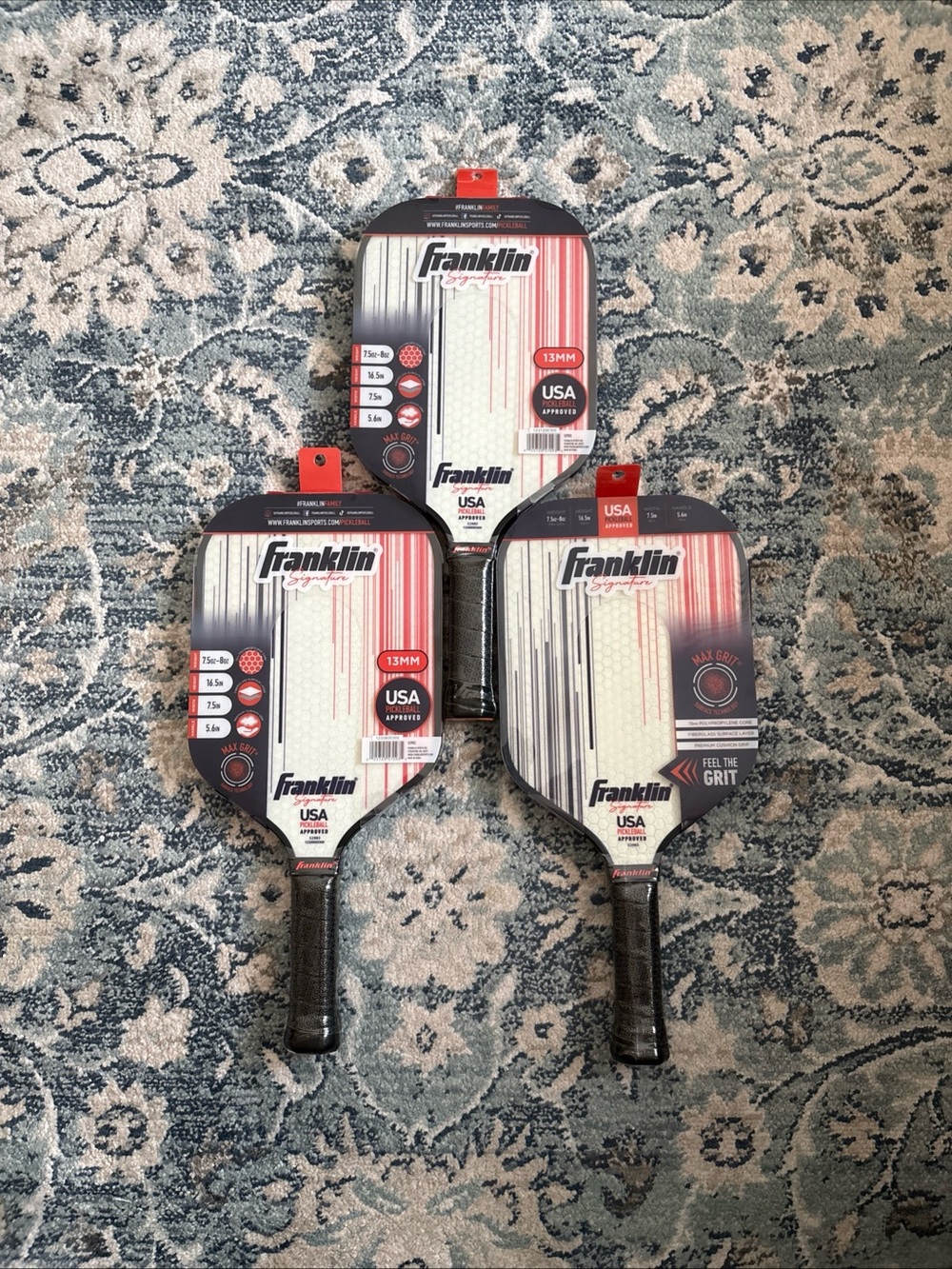 Franklin Signature Pickleball Paddle in White with Red Accents